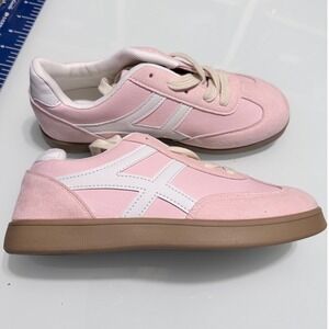 Women's Pink Casual Sneakers with White Accent